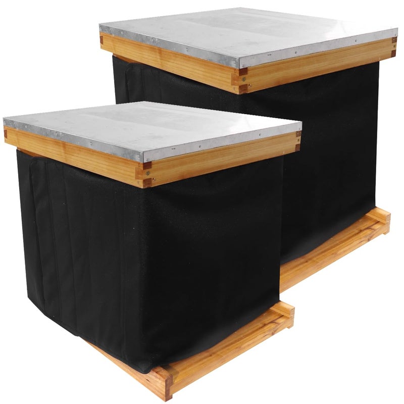 witbee 2PCS Winter Bee Hive Wrap for 10 Frame Hives, Beehive Wrap Beekeeping Supplies, 600D Oxford Insulated Cover, Bee Hive Winter Protection Cover for 1 Deep Hives with 1 Medium Hive Box (80.7"x15.7") - Image 1